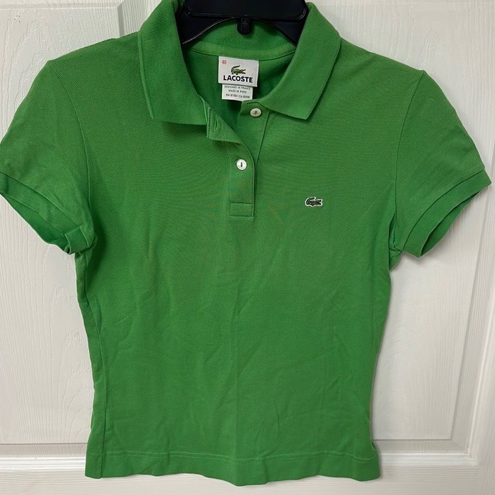 Lacoste Green Polo Shirt Classic Fit Short Sleeves